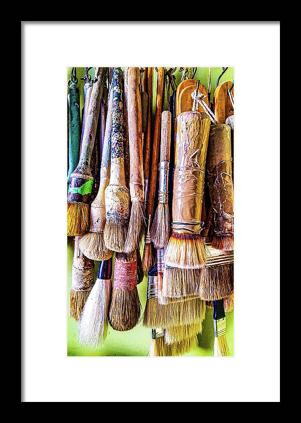 Art Framed Print featuring the photograph Masters Art Brushes by Marian Tagliarino