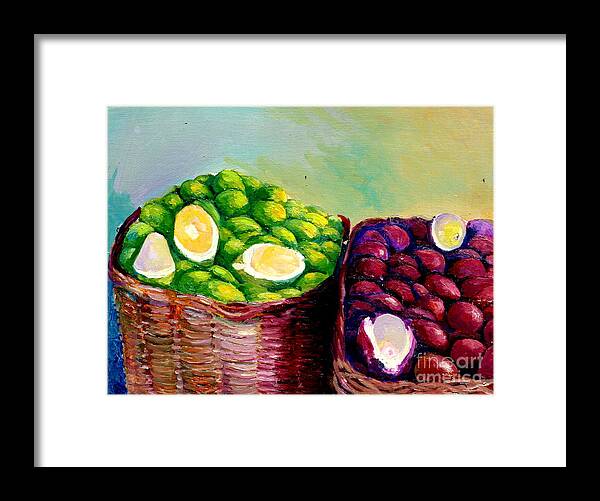 Fruit Framed Print featuring the painting Matoa Fruit Harvest by Jason Sentuf