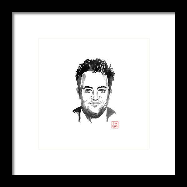 Matthew Perry Framed Print featuring the drawing Matthew Perry by Pechane Sumie