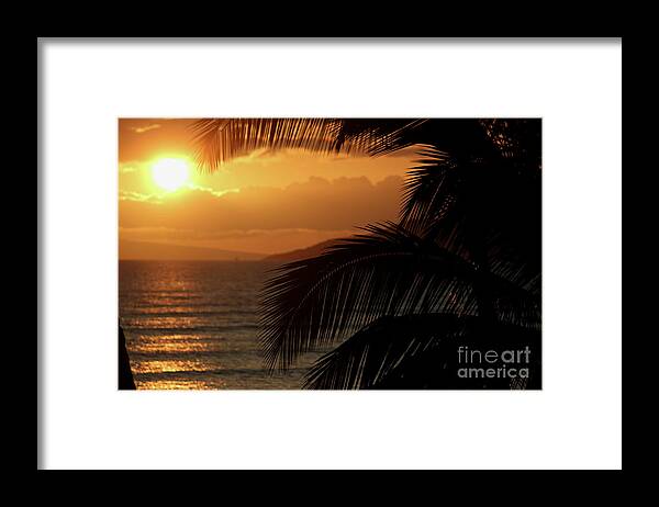 Maui Framed Print featuring the photograph Maui Sunset by Wilko van de Kamp Fine Photo Art