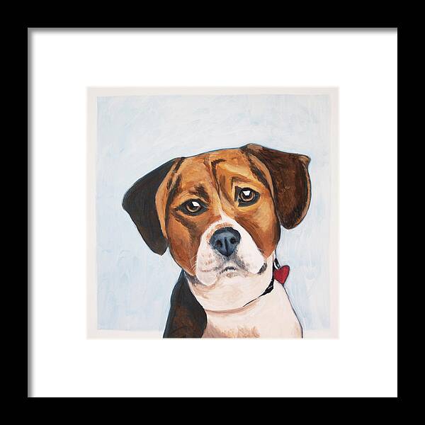 Beagle Framed Print featuring the painting Max by Pamela Schwartz