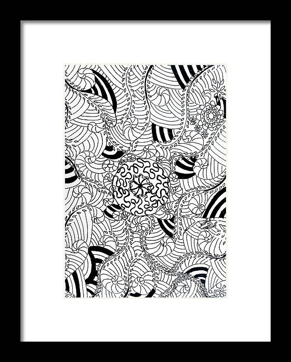 Doodle Framed Print featuring the drawing Maze doodle by Faa shie
