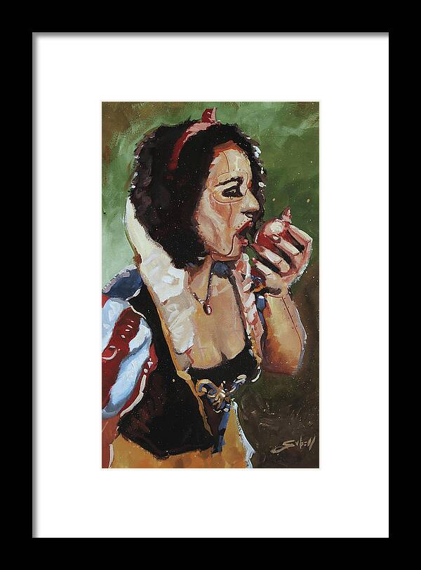 Snow White Framed Print featuring the painting Mechanical Snow White by Sv Bell