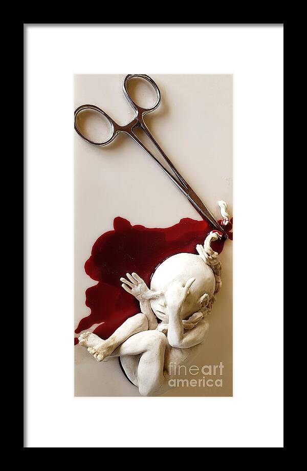 Abortion Framed Print featuring the mixed media Medical Waste by Merana Cadorette