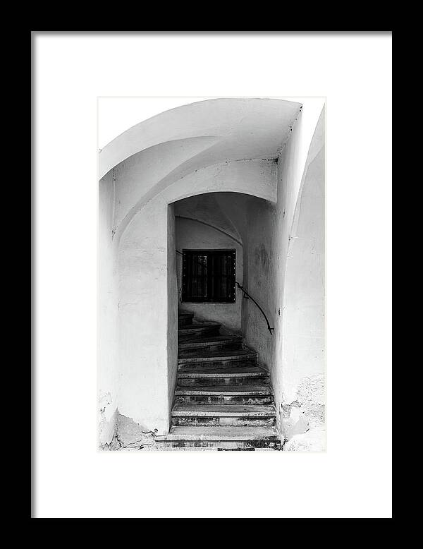 Arcaded Framed Print featuring the photograph Medieval arcaded staircase of old house, Sopron, Hungary by Viktor Wallon-Hars