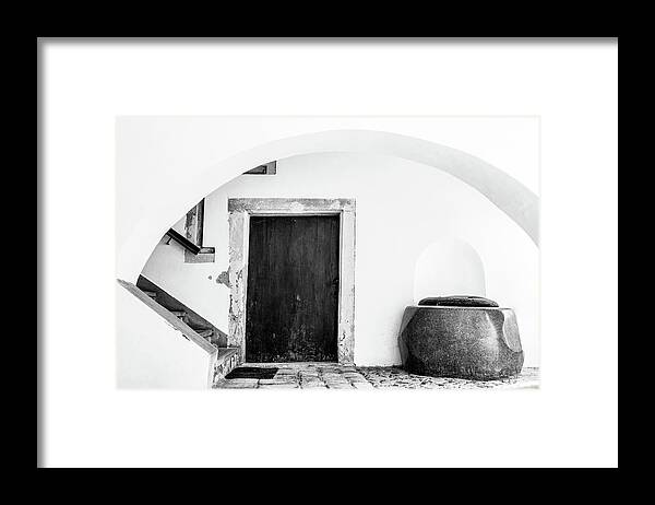 Ancient Framed Print featuring the photograph Medieval gateway with stairs, door and well by Viktor Wallon-Hars