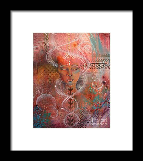 Painting Framed Print featuring the painting Meditation 5 by Reina Cottier