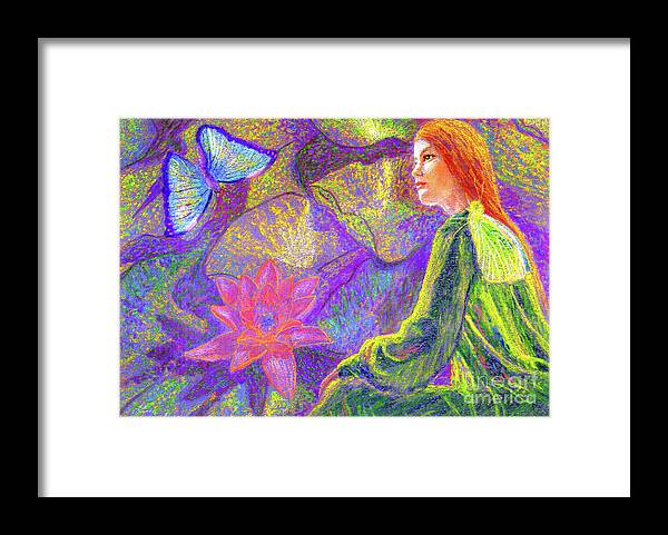 Abstract Framed Print featuring the painting Meditation, Moment of Oneness by Jane Small