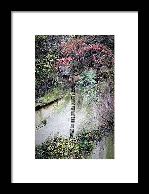 Empty Framed Print featuring the photograph Meditation on Huangshan Mountain, China by Leslie Struxness
