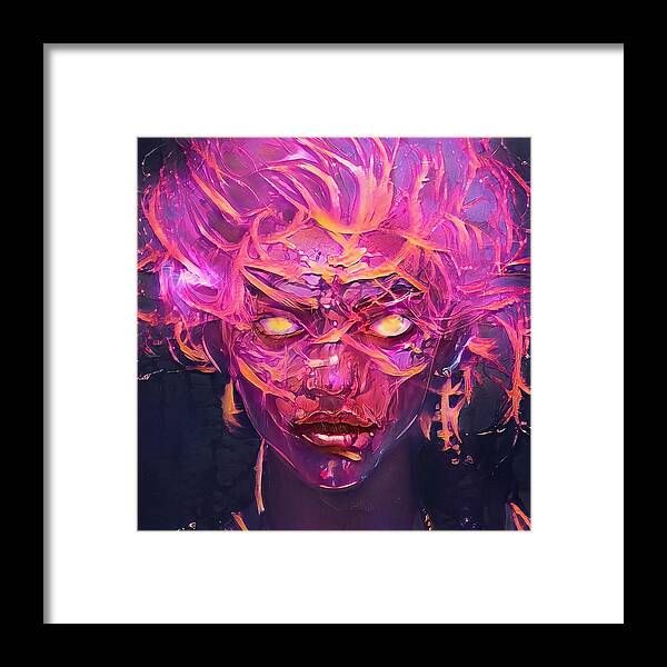 Medusa Framed Print featuring the digital art Medusa by Skip Hunt