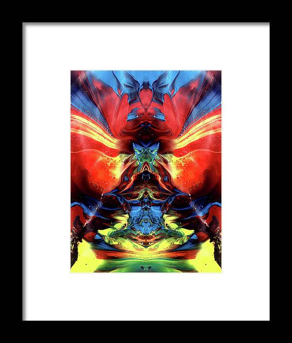 Abstract Framed Print featuring the painting Mega Meditation Man by Stephenie Zagorski