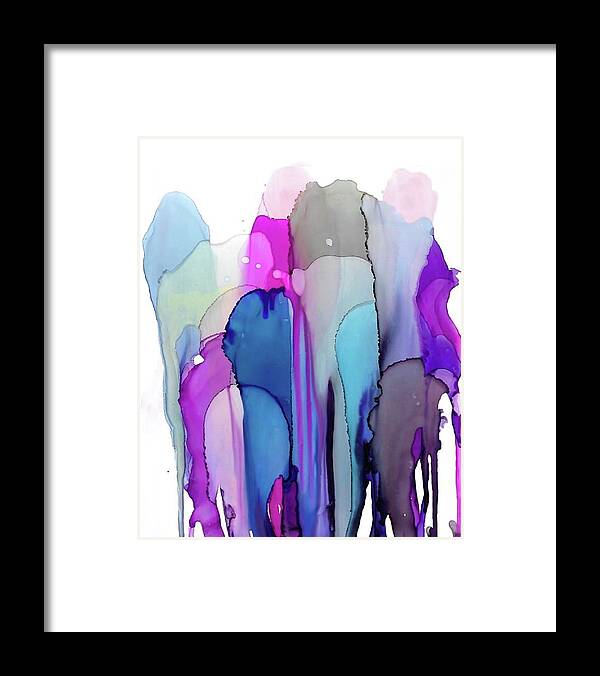 Ink Framed Print featuring the painting Melted balloons by Eric Fischer