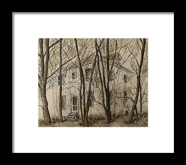 Old House Framed Print featuring the painting Memory Home by Kelly Mills