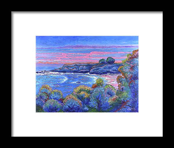 Mendocino Headlands Framed Print featuring the painting Mendocino Headlands 3 by David Hardesty