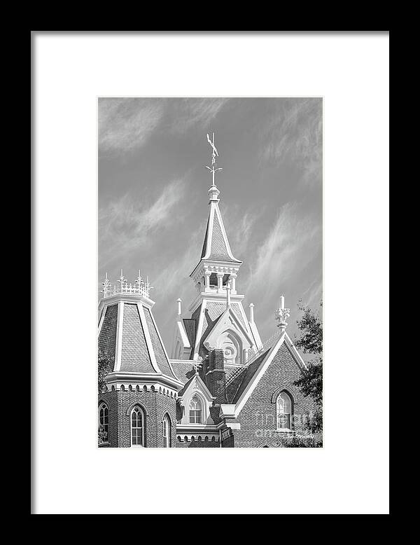 Mercer University Framed Print featuring the photograph Mercer University Godsey Administration Building Roof Details by University Icons