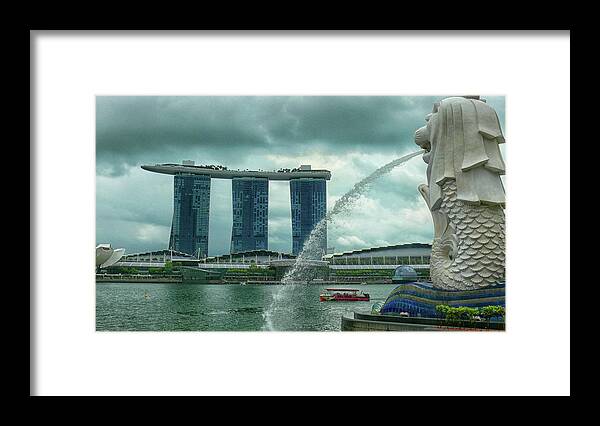 Merlion Framed Print featuring the photograph Merlion Singapore by Robert Bociaga