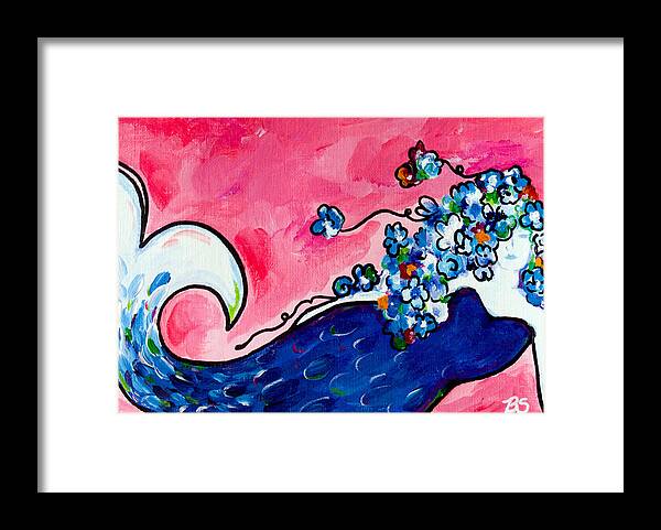 Pink Framed Print featuring the painting Mermaid by Beth Ann Scott