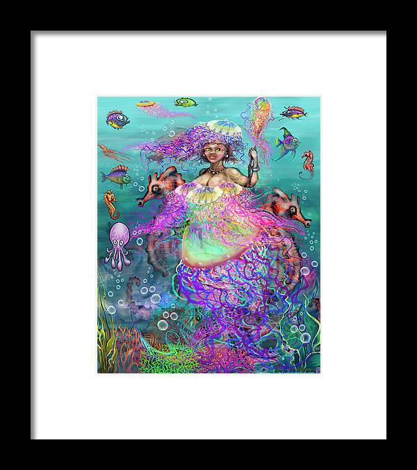Mermaid Framed Print featuring the digital art Mermaid Jellyfish Dress by Kevin Middleton