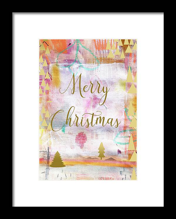 Merry Christmas Framed Print featuring the mixed media Merry Christmas by Claudia Schoen