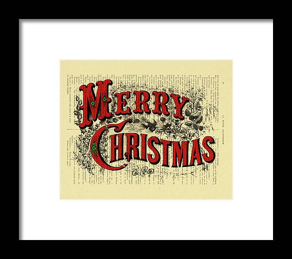 #faaAdWordsBest Framed Print featuring the mixed media Merry Christmas by Madame Memento