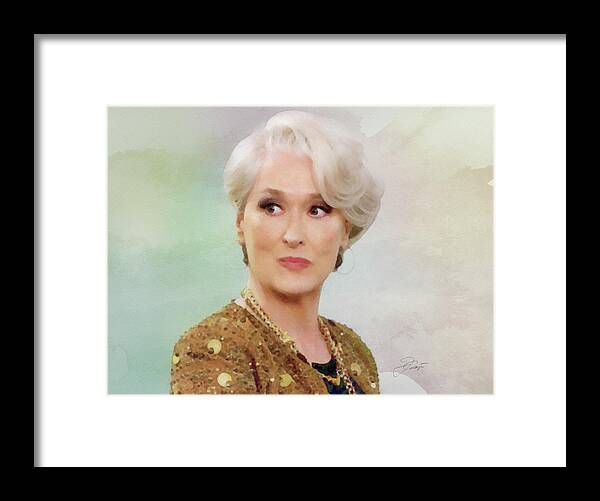 Meryl Streep Framed Print featuring the digital art Meryl Streep by Jerzy Czyz
