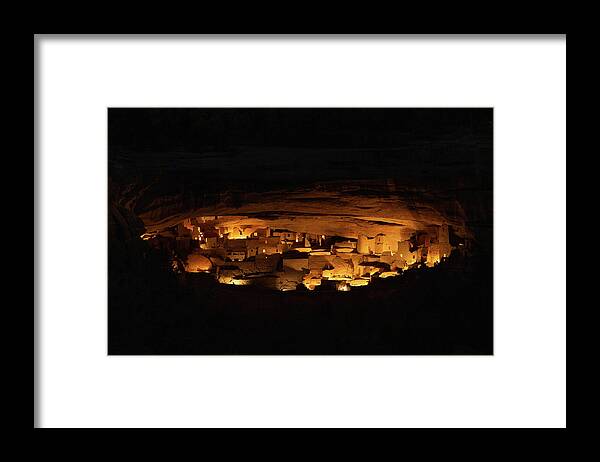 Luminaries Framed Print featuring the photograph Mesa Verde Luminaries by Jen Manganello