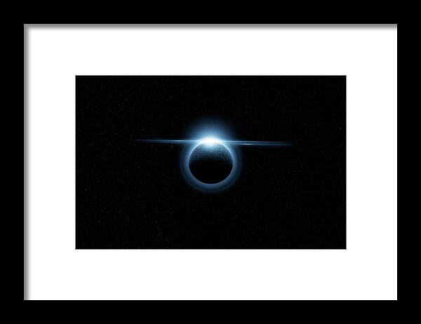 Energy Framed Print featuring the digital art Metal Moon Eclipse by Pelo Blanco Photo