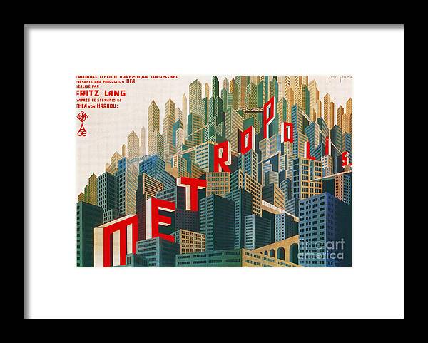 METROPOLIS 1927 German Dystopian Sci Fi Cult Classic Movie Poster Framed  Print by Retro Posters - Pixels