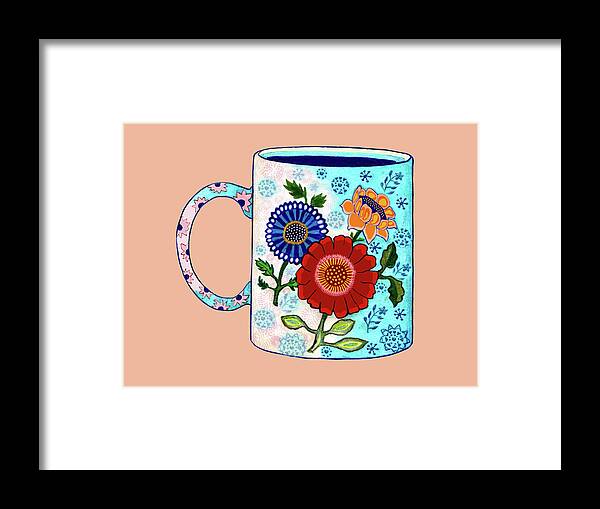 Colored Pencil Drawing Framed Print featuring the drawing Mexican Mug Drawing #4 by Lorena Cassady