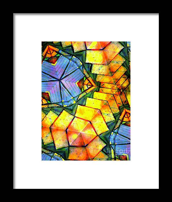 Optics Euphoria Stain Glass Framed Print featuring the digital art MezzMe by Glenn Hernandez