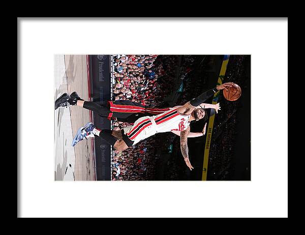Nba Pro Basketball Framed Print featuring the photograph Miami Heat v Portland Trail Blazers by Sam Forencich