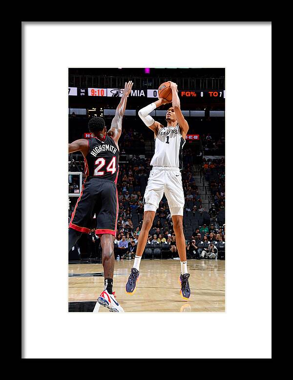 Sports Ball Framed Print featuring the photograph Miami Heat v San Antonio Spurs by Michael Gonzales