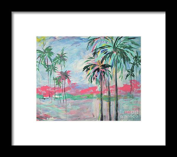 Miami Framed Print featuring the painting Miami Palms by Kristen Abrahamson