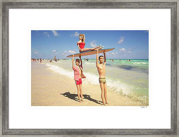 Vintage barbie and ken framed sales
