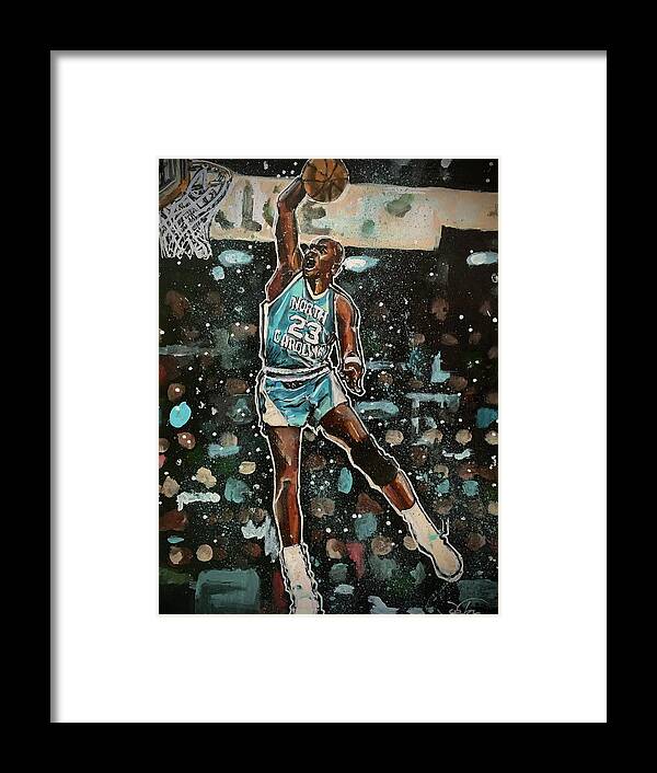 Michael Jordan Framed Print featuring the painting Michael Jordan by Joel Tesch