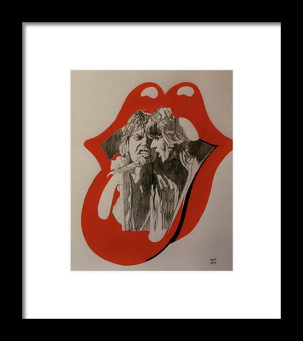 Mick Jagger Framed Print featuring the drawing Mick Jagger And Keith Richards - Exiled by Sean Connolly
