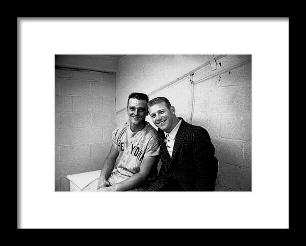Mickey Mantle and Roger Maris Framed Print by Herb Scharfman