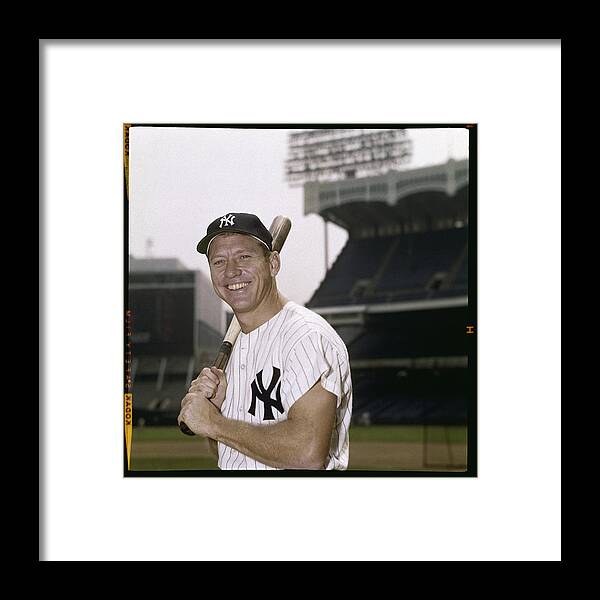 American League Baseball Framed Print featuring the photograph Mickey Mantle by Louis Requena