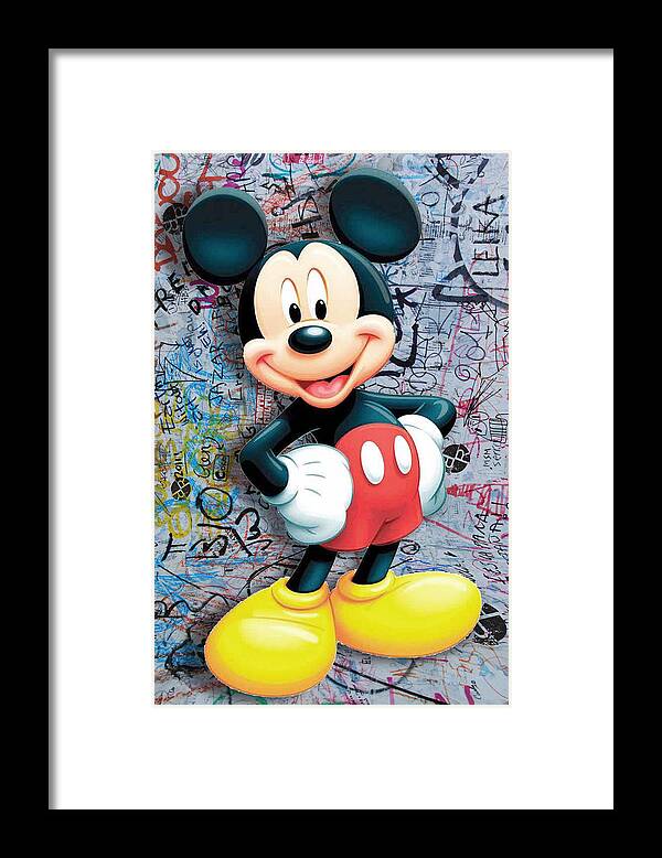 Mickey Mouse Framed Print featuring the painting Mickey Mouse Pop Art Graffiti 8 by Tony Rubino