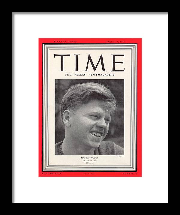 Mickey Rooney Framed Print featuring the photograph Mickey Rooney - 1940 by Peter Stackpole