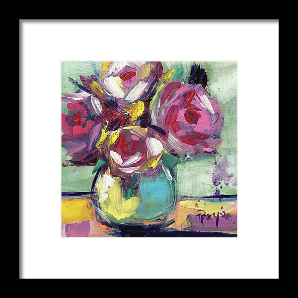 Roses Framed Print featuring the painting Midday Roses by Roxy Rich