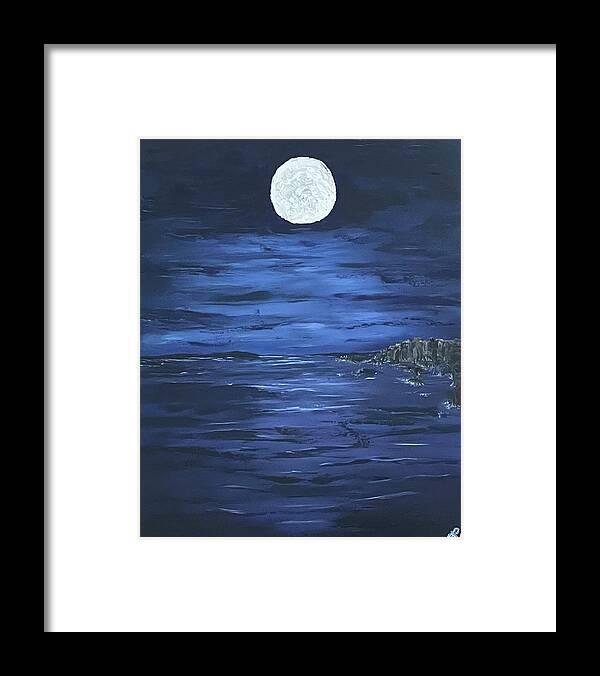 Oil Painting Framed Print featuring the painting Midnight Blue by Lisa White