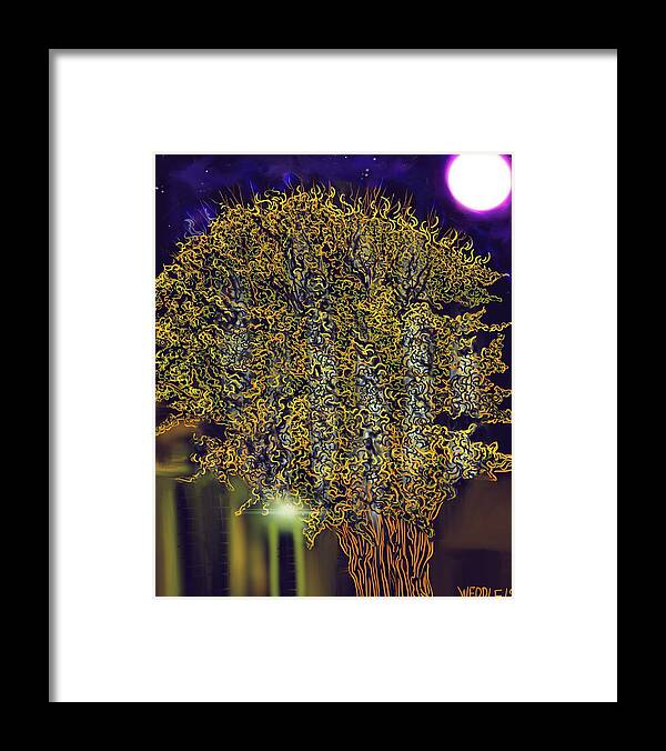 Midnight Framed Print featuring the digital art Midnight Contemplation by Angela Weddle