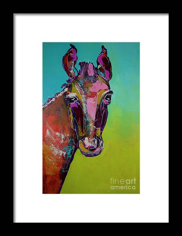 Horse Framed Print featuring the painting Midnight Ride II by Robin Valenzuela