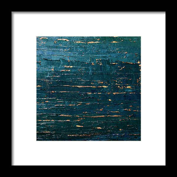 Ocean Framed Print featuring the painting Midnight Water by Linda Bailey