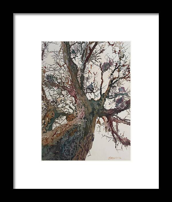 Tree Framed Print featuring the painting Mighty Oak by Jenny Armitage