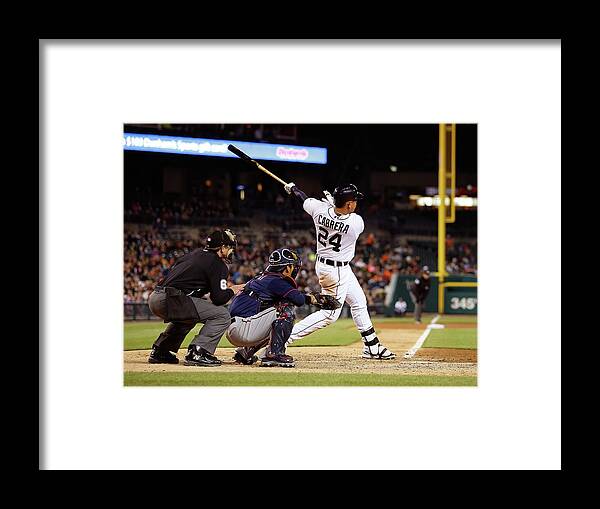 People Framed Print featuring the photograph Miguel Cabrera and Kurt Suzuki by Gregory Shamus