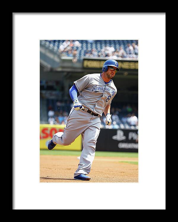People Framed Print featuring the photograph Mike Moustakas and Michael Pineda by Al Bello