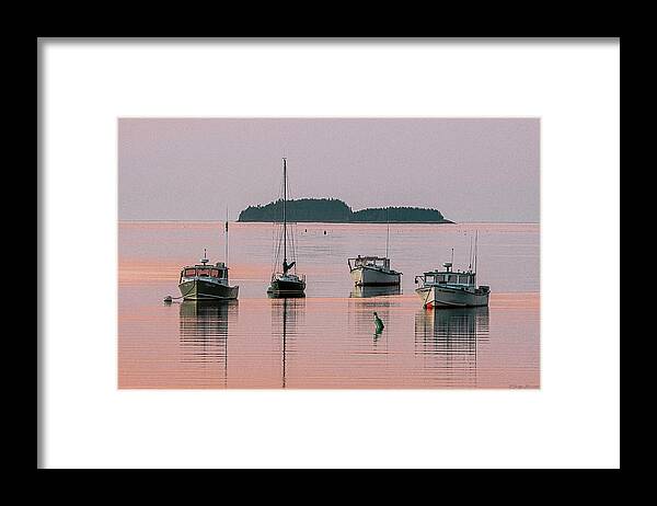 Milbridge Boats At First Light Framed Print featuring the photograph Milbridge Boats At First Light by Marty Saccone