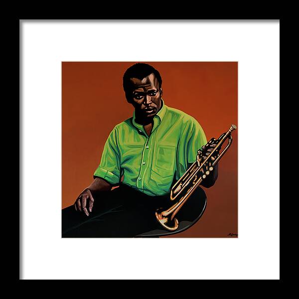 Miles Davis Framed Print featuring the painting Miles Davis Painting 2 by Paul Meijering